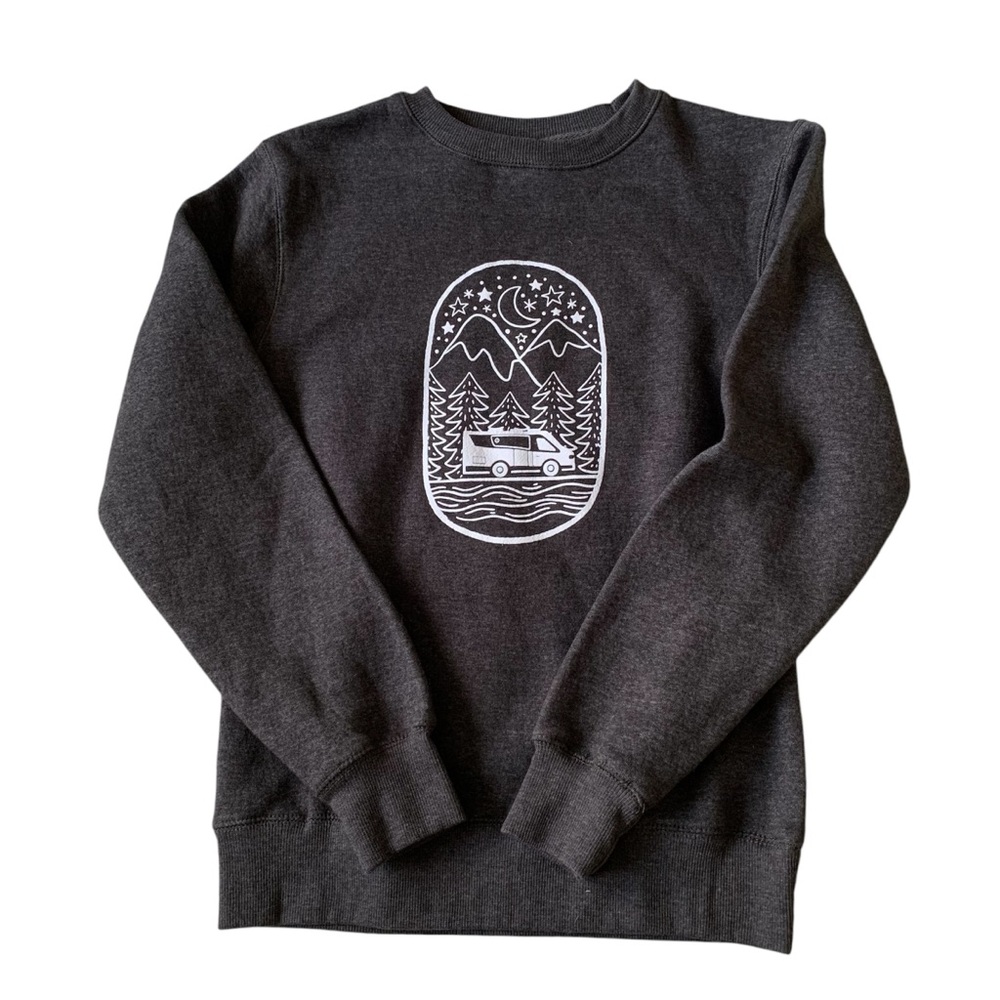 THREADFAST APPAREL | Unisex Crewneck Sweatshirt Size XS Camper Van Design
